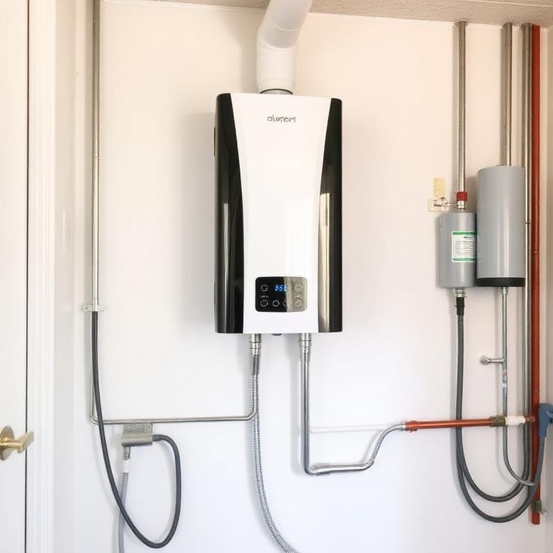 Tankless water heater wall installation